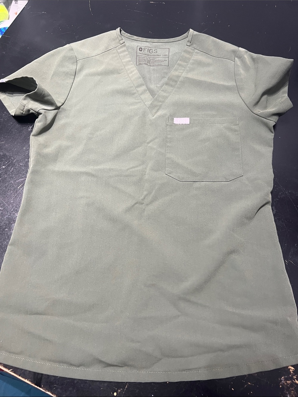 Figs Women’s V-Neck Scrub Top in Olive Green